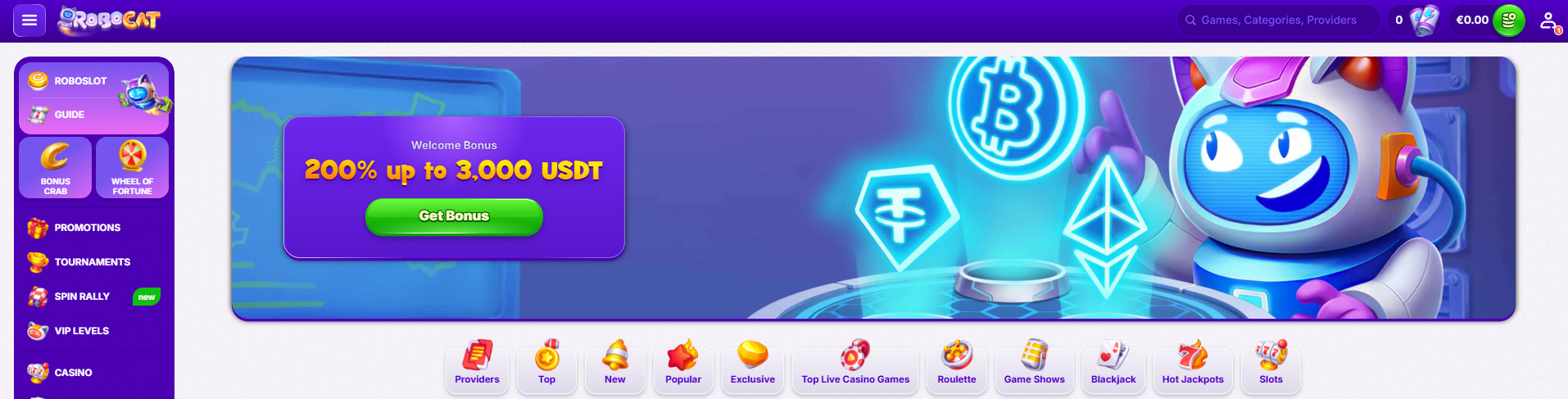Robocat Casino design